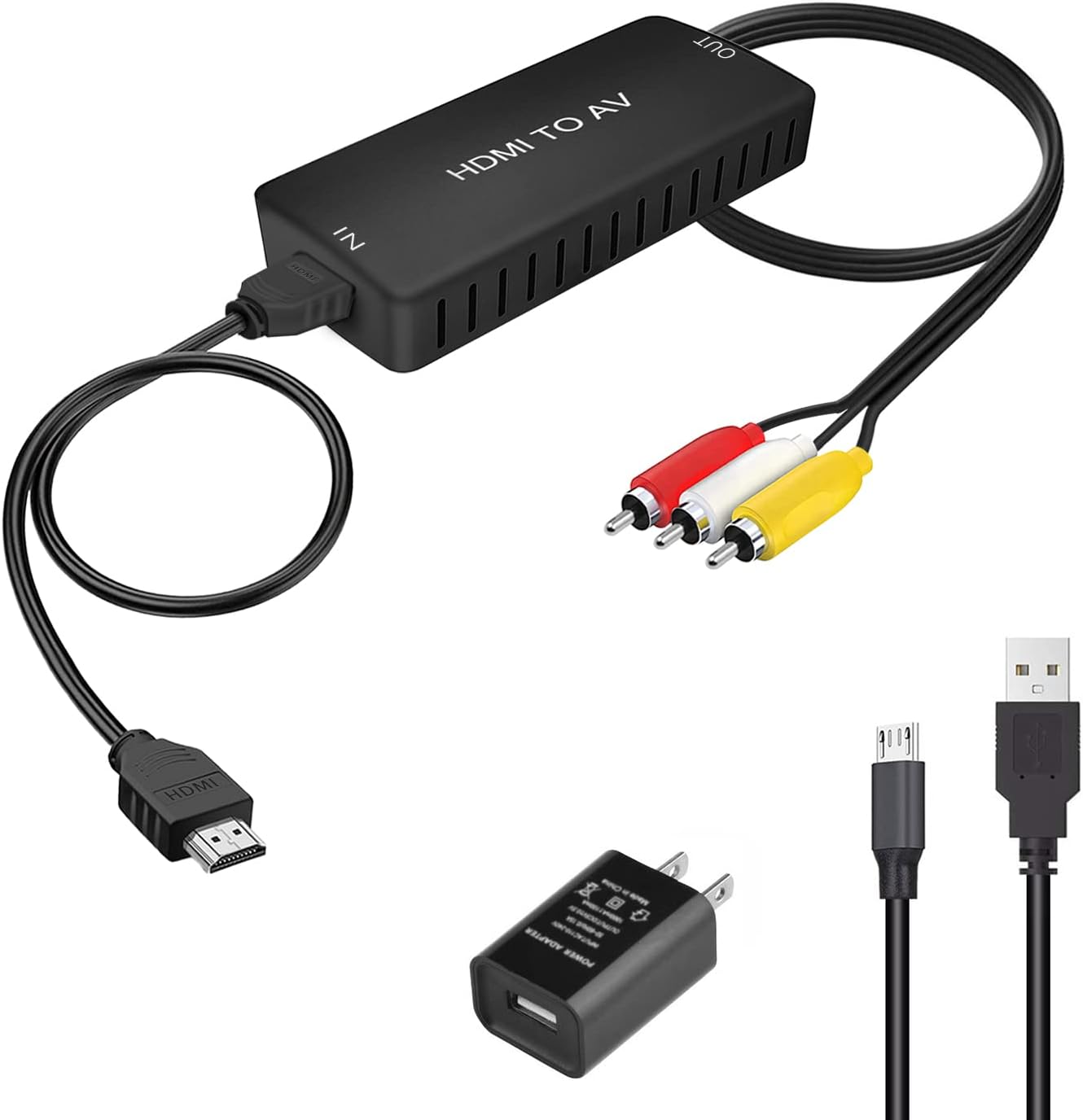 HDMI To RCA AV Adapter Converter Cable CVBS 3RCA 1080P Composite