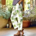 thumbnail image 2 of Fiaer,Womens Oversized Baggy Trousers,High Waist Stretch Printed Lounge Pants for Women,Women's Casual Trendy Straight Leg Slacks with Pockets Light Green XXL, 2 of 5