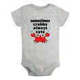 thumbnail image 2 of iDzn Sometimes Crabby Always Cute Funny Rompers For Babies, Newborn Baby Unisex Bodysuits, Infant Jumpsuits, Toddler 0-24 Months Kids One-Piece Oufits, 2 of 5