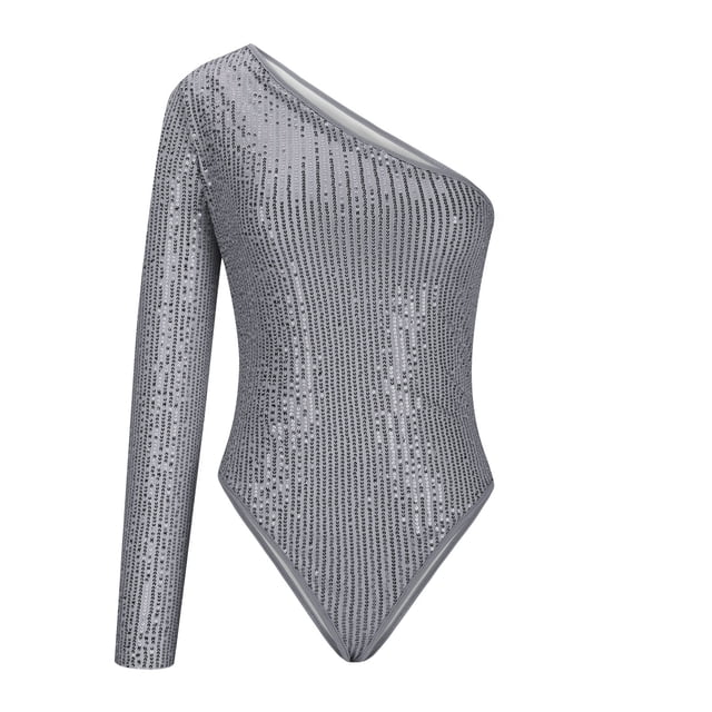Combinaison Femme à Sequins Manches Longues Décontractée Régulière Polyester 1 Pce