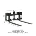 thumbnail image 2 of Titan Attachments 45" Skid Steer Pallet Fork Frame Attachment, 42" Fork Blades, Rate 4,000 LB, Quick Tach Tractor, 2" Receiver Hitch, 2 of 10