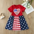thumbnail image 2 of WUANDIXFA Fourth of July Dress Toddler Girl 4th of July Toddler Dress Little Girls Summer Dresses Casual Party Sundress for Kids 4 Years,Red, 2 of 8