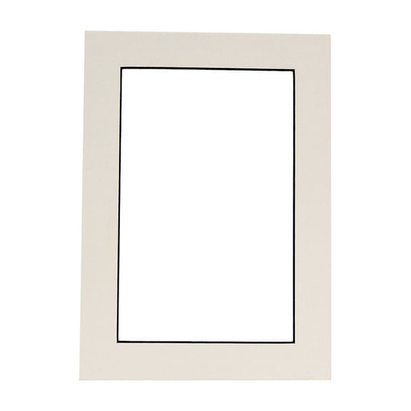 White Acid Free 11x17 Picture Frame Mat with Black Core Bevel Cut for 8.5x11 Pictures - Fits 11x17