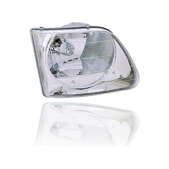 Headlight - Compatible/Replacement for '01-04 Ford F-150/Heritage SVT Lightning - Round, Chrome Interior - Right Hand - Passenger - 3L3Z13008EA Fits select: 2001-2003 FORD F150 SVT LIGHTNING