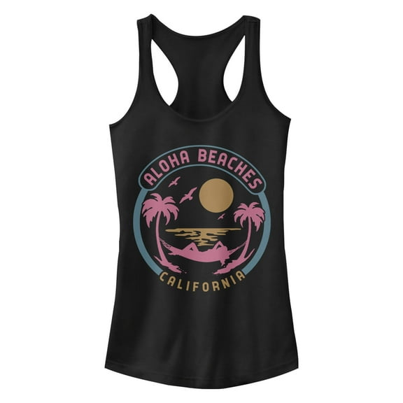 Junior's Lost Gods Aloha Beaches  Racerback Tank Top