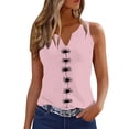 thumbnail image 2 of Levmjia Women's Sleeveless V Neck Tank Top Floral Print Casual Loose Fit Summer Top Solid Color A Line Blouse for Daily Wear, 2 of 5
