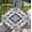 Boho Tile, variant on Round Fitted Tablecloth with Elastic Edge, Stain Resistant Waterproof Fabric Table Cover for 53"-60" Round Table, Indoor Outdoor Dining, Kitchen Decor, Camping, Holiday, Party, Gray Marble