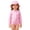 Pink-A, variant on Girls Cute Swimsuit Crew Neck Long Sleeve Half Zip Ruffled One Piece Bathing Suit Quick Dry Modest Swimwear With Hat (9 Months, Red)