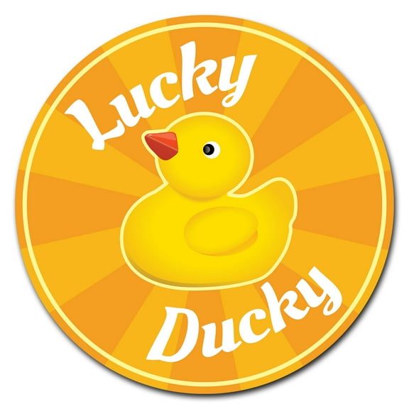 SignMission Circular Rigid Plastic Sign 12" Tall - Lucky Ducky | Plastic Sign |  Made in the USA