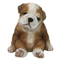 American Pedigree Dogs Lifelike Bulldog Puppy Dog Laid Back Sitting Figurine