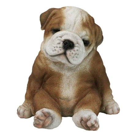 American Pedigree Dogs Lifelike Bulldog Puppy Dog Laid Back Sitting Figurine