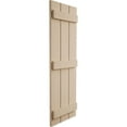 thumbnail image 4 of Ekena Millwork 17 1/2"W x 90"H Rustic Three Board Spaced Board-n-Batten Rough Cedar Faux Wood Shutters (Per Pair), Primed Tan, 4 of 11