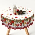 thumbnail image 3 of Christmas Round Tablecloth 60 Inch,Holly Garland Print,Stain‑Resistant Table Cover For Dining Kitchen Indoor Outdoor Party Decor, 3 of 6