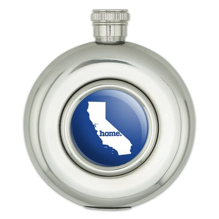 

California CA Home State Solid Navy Blue Officially Licensed Round Stainless Steel 5oz Hip Drink Flask