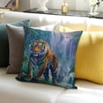 thumbnail image 3 of SHANXI Tree Botanical Waterfall Landscape Nature Animals Blue Green Comfortable Decorative Bedroom Apartment Sofa Square Cushion 12x12in, 3 of 5