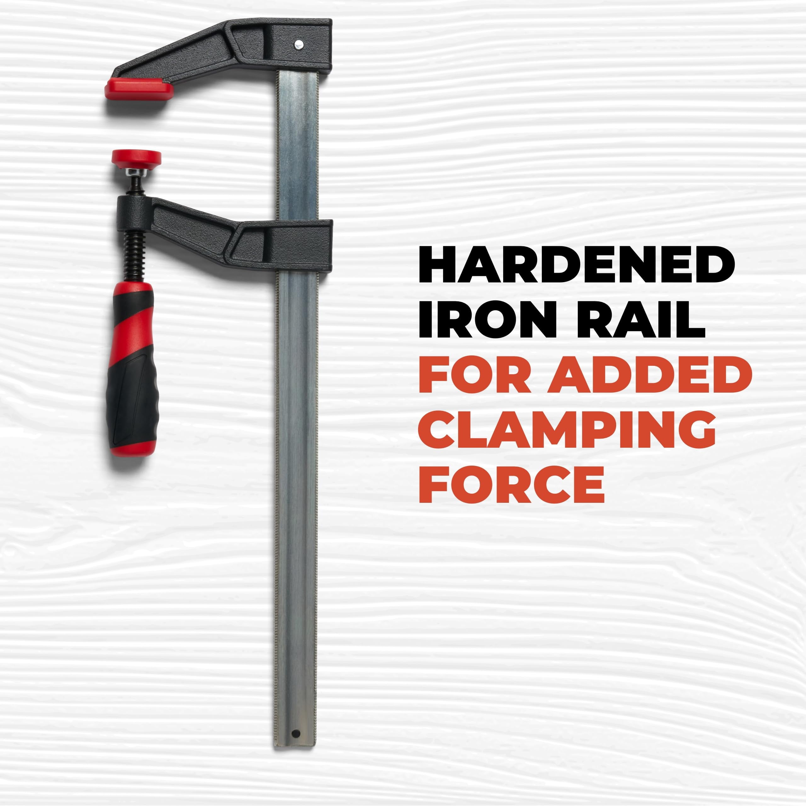 BuildSomething F-Style Bar Clamp - Heavy-Duty 12" Adjustable Clamps for Woodworking & Home Improvement - 2 Pack Clamp Set with Non-Slip Handle & Padded Jaws