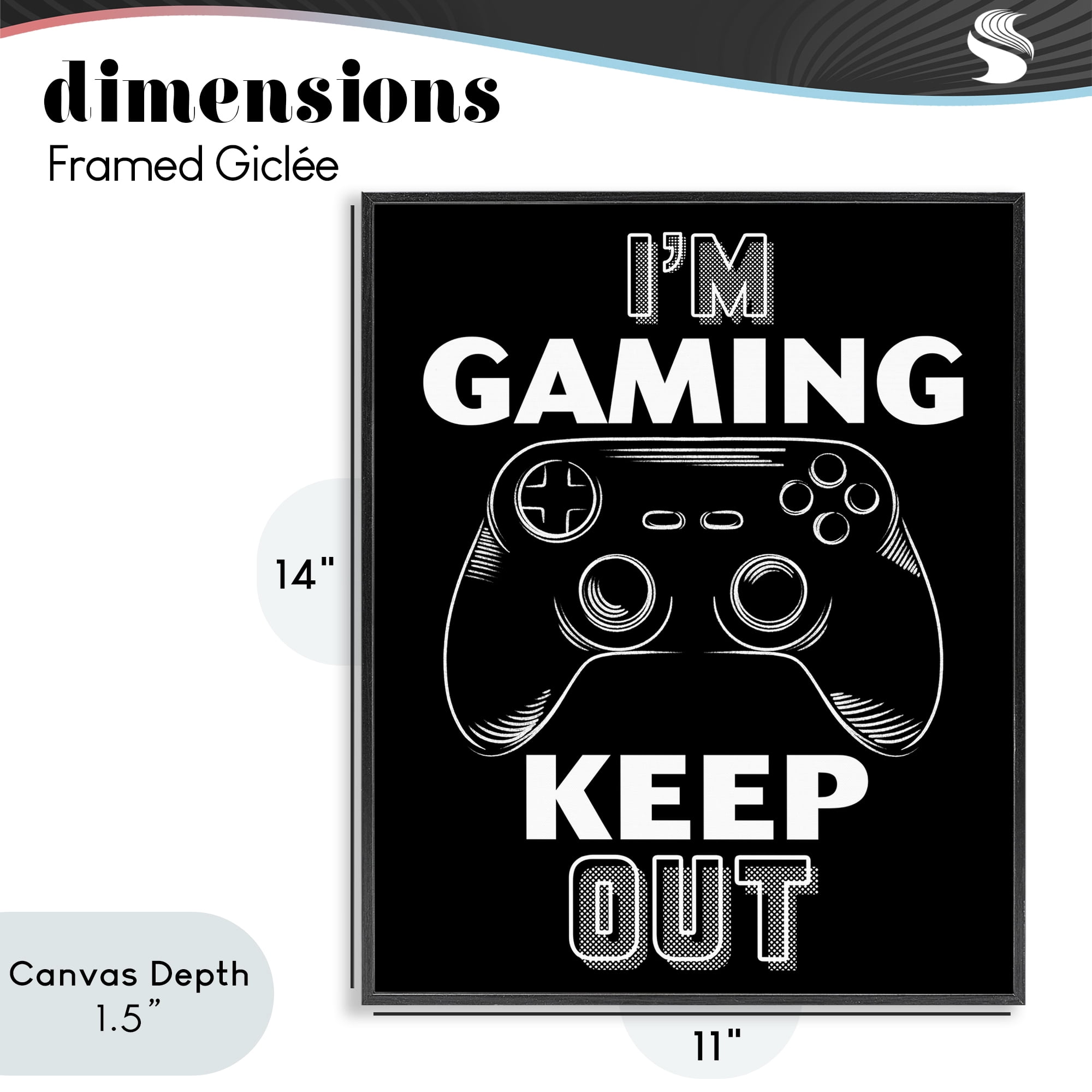 Stupell Industries I'm Gaming Keep Out Black Framed Giclee Art, design by Marcus Prime