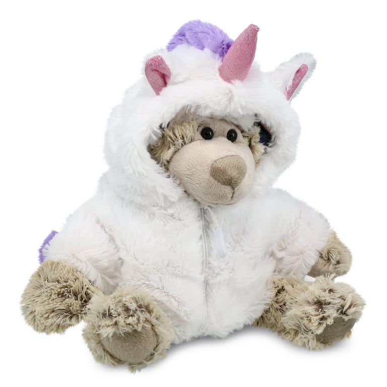 Dollibu Unicorn Dress Up Set for Teddy Bear Plush Toy – White Unicorn Plush Costume for Stuffed Animals, Cute Stuffed Plush Unicorn Jacket Teddy