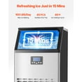 thumbnail image 2 of VEVOR Commercial Ice Maker Machine, 100lbs/24H Ice Maker Machine with 33lbs Storage Capacity, 45 Ice Cubes in 15 Minutes, LED Digital Display Freestanding Self-Cleaning for Bar Office Restaurant, 2 of 9