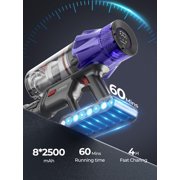 Laresar 500W Vacuum Cleaner for Home, Cordless Vacuum Cleaner, Carpet Cleaner, 55KPA, 2200mAh, Hard Floors, Pet Hair