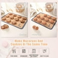 thumbnail image 4 of Silicone Baking Mat Macaron - Set of 3 (2 Half Sheet Liners and 1 Quarter Sheet), Non Stick Silicon Cookie Oven Liner For Macaroons, Bake Pans, Pizza, Toaster, Cake and Bread Making (16.5x11.6, Grey), 4 of 16