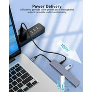 Duomigo 7-in-1 USB C hub Type-c hub4K/30Hz HDTV PD 100W USB3.0*3 SD/TF Card Reader Adapter MacBook Pro/Air Mac laptops More Port