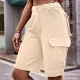 thumbnail image 5 of Ounisa Women's Casual Loose Fit Multi-Pockets Twill Bermuda Cargo Shorts Y2K Baggy Knee Length Shorts Grunge Techwear, 5 of 6