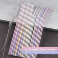 thumbnail image 6 of NiHome Iridescent Clear Glass Reusable Drinking Straws 12-Pack, 12"x0.35" Set of 6 Straight and 6 Bent with 2 Cleaning Brushes for Milkshakes, Frozen Drinks, Smoothies, Eco-Friendly & Dishwasher Safe, 6 of 7