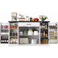 thumbnail image 2 of HAUXITIO White Buffet Cabinet with Drawer & Adjustable Shelves, Modern Coffee Bar Station for Kitchen, Pantry Storage Sideboard, 2 of 7