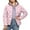 Pink, variant on Women's Winter Short Puffy Coat Hooded Thermal Insulated Jacket For Cold Weather Fashionable Outerwear