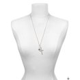 thumbnail image 3 of Delight Jewelry Silvertone 2-D ''Bad Hair Day'' with Girl Everlasting Love Engraved Cross Zoey Necklace, 28", 3 of 4