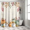 thumbnail image 5 of Fall Shower Curtain Sage Green Pumpkin Shower Curtains for Bathroom Sunflower Eucalyptus Leaves Retro Bath Curtains Sets with Hooks for Autumn Thanksgiving Seasonal Decor Extra Long 84" X 72", 5 of 6