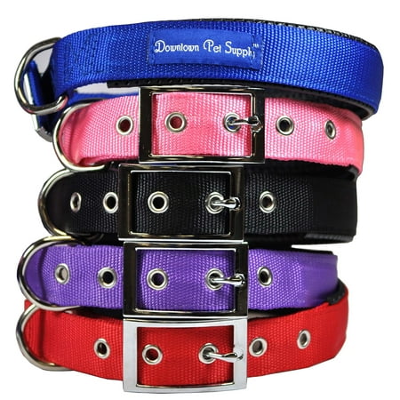 Deluxe Adjustable Thick Comfort Padded Dog Collar by Downtown Pet (Best No Slip Dog Collar)