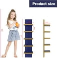 thumbnail image 3 of 5 Tier Wall Shelves, Vertical Column Shelf Floating Storage Home Decor Organizer Tall Tower Design Utility Shelving Bedroom Living Room, Navy Blue+Gold, 3 of 16