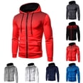 thumbnail image 6 of Men Casual Long Sleeve Zip Up Hoodies Jacket Tops Hooded Sweatshirt Coat Outwear, 6 of 9