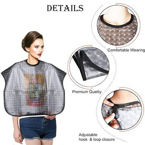 KALLORY Black Hair Styling Apron with Non-Deformable EVA Material, Anti-Static Barber Supplies for Professional Hairdressers