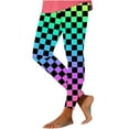 thumbnail image 2 of Leesechin Womens Leggings Plus Size Women's Plaid Printed Tight Yoga Pants Long Pants Inside and Outside Can Wear Leggings Yoga Pants, 2 of 4