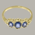 thumbnail image 5 of LBG British Made 14k Yellow Gold Natural Sapphire Womens Promise Ring - 33 size options - Size 9.5, 5 of 6