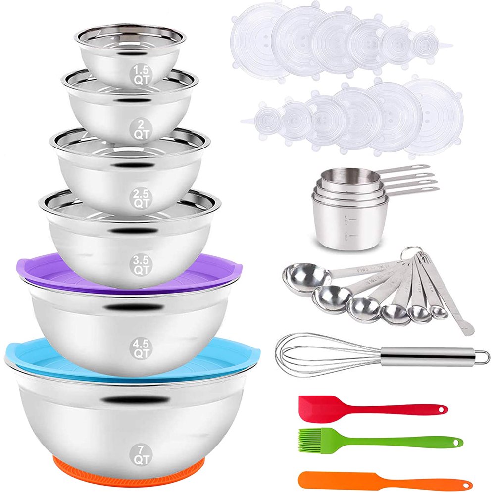 Mixing Bowls Set, 35PCS Kitchen Utensils with Stainless Steel Nesting