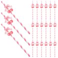 thumbnail image 2 of KAKOWELY 50 pajitas de papel de cereza: desechables para fiestas de cumpleaños, eventos de verano, San Valentín y decoraciones festivas., 2 of 4