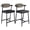 grey, variant on Modern Counter Height Bar Stools Set of 2 – Wide Upholstered Black Leather Seats with Arms & Backrest, Metal Frame & Footrest, Easy Assembly, Comfortable for Kitchen Island, Dining Room, Home Bar