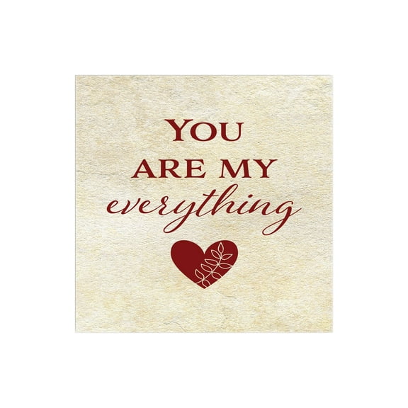 You Are My Everything Parchment Heart 12 x 12 Wood Wall Sign Plaque