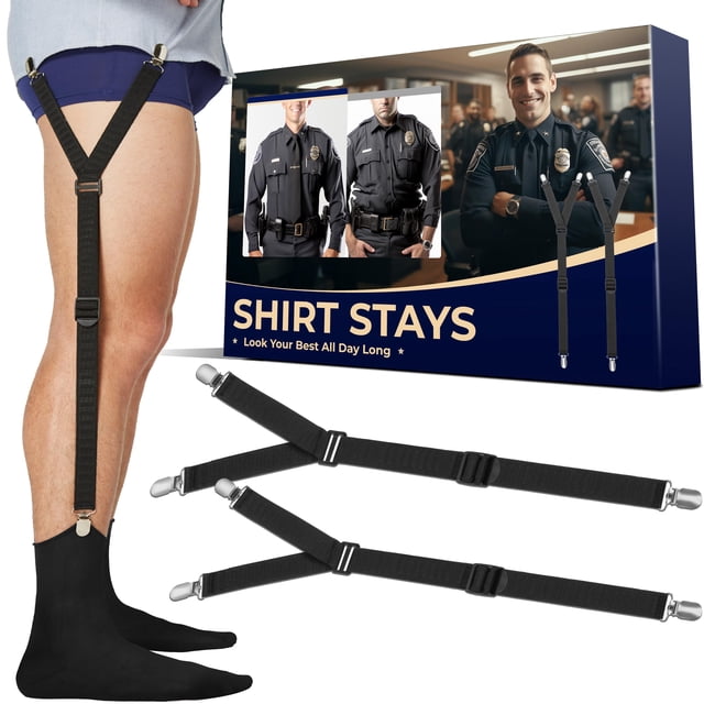Clips Shirt Stays COZIA ajustables, elásticos y antideslizantes
