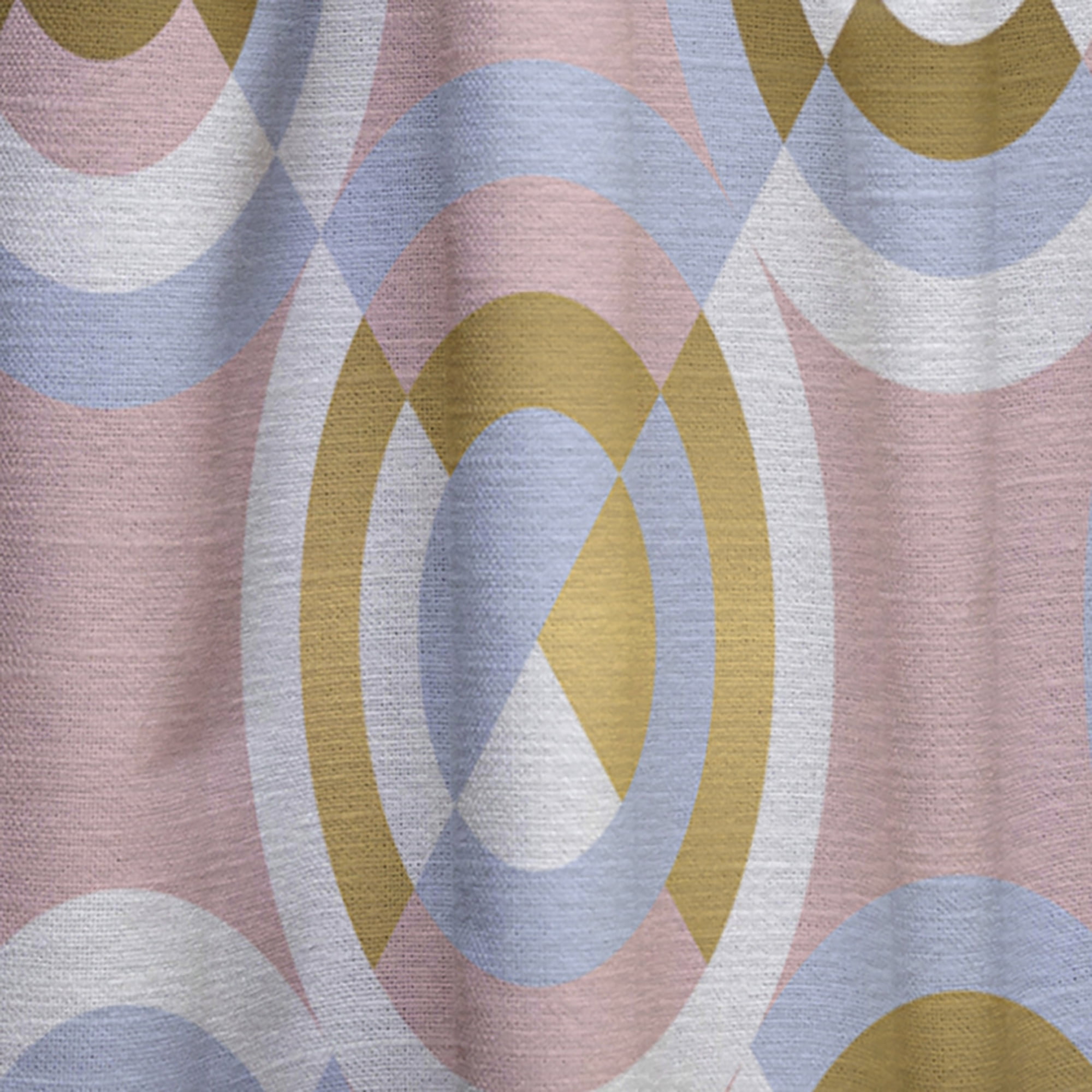 Designart 'Circular Geometric Shapes Retro pattern I' Mid-Century Modern Curtain Panel