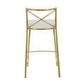 thumbnail image 4 of Modern Charlotte 25" Contemporary Fixed-Height Counter Stool In Gold Metal And White Faux Leather - Set Of 2, 4 of 6
