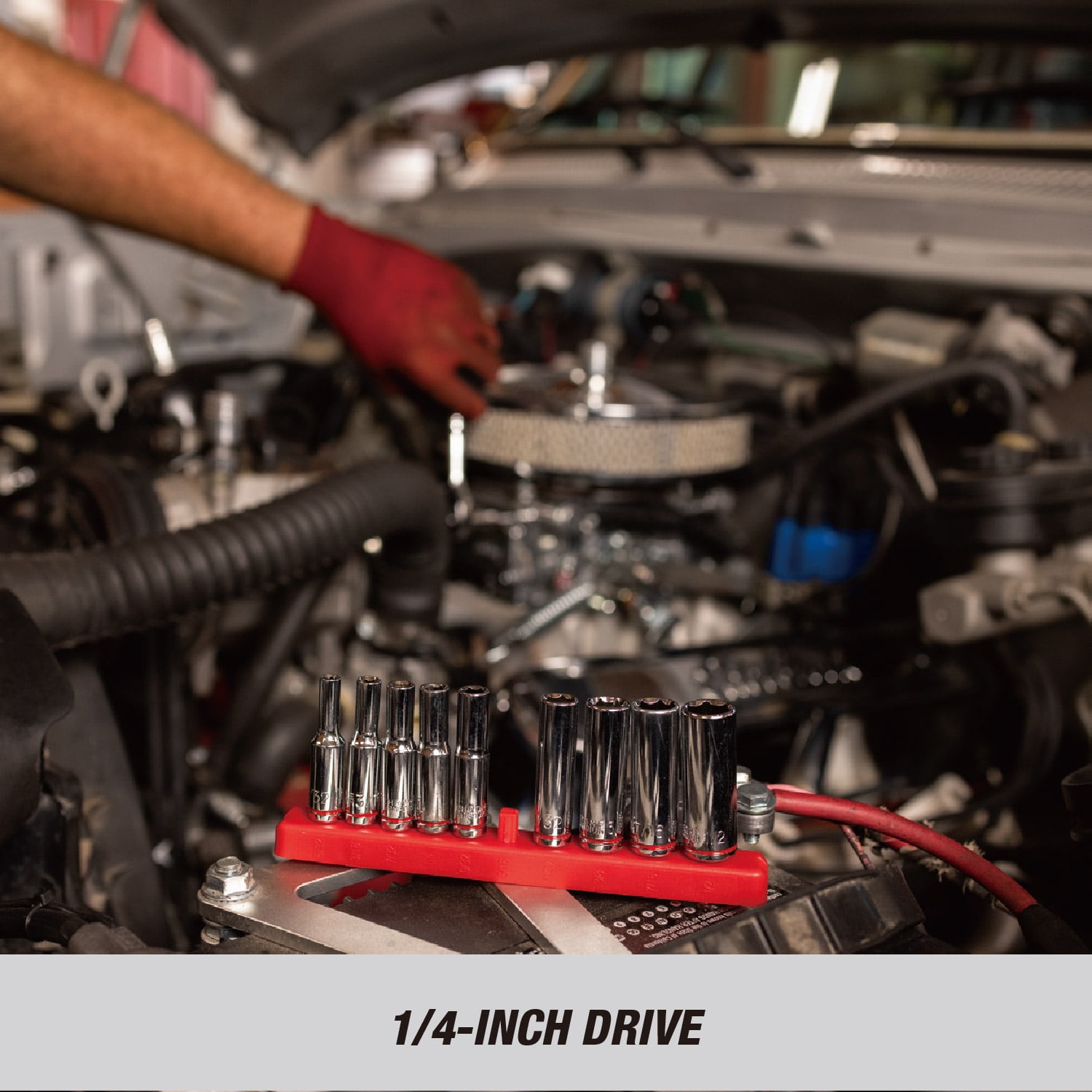 Hyper Tough 11-Piece 1/4-inch Drive Deep Socket Set (SAE)