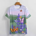 thumbnail image 4 of Lavender T-Shirt O Neck Oversize T-Shirts Short Sleeve Classic Tees Women Summer Graphic Tops, 4 of 5