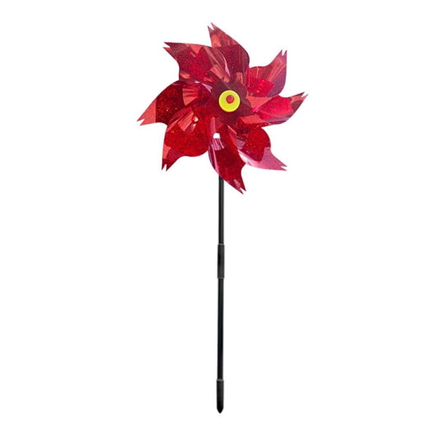 Molinillos repelentes de pájaros, molino de viento láser, Spinner, jardín, césped, decoración de patio, rojo