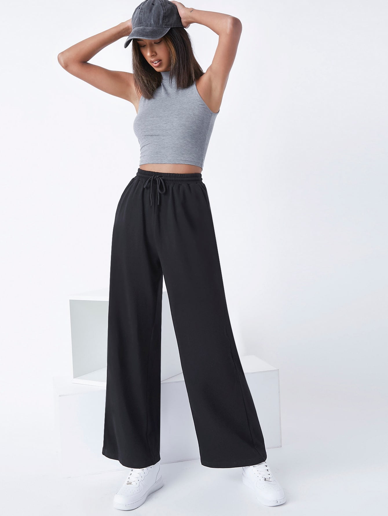 Women's BASICS Drawstring Waist Slant 