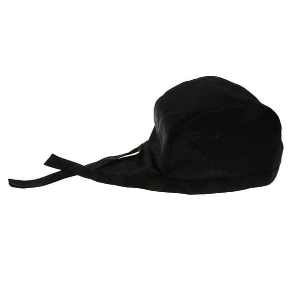 Fashion Chef Cap - Waiters Cooks Pirate Headwrap Bandana Tie Back Hat for , Dacron, Wearable - Black